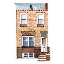Load image into Gallery viewer, Row-house watercolor home portrait. Hand-painted by Melissa Rothman.
