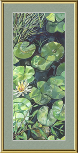 Lily Pond Botanical Fine Art Framed Giclée Print