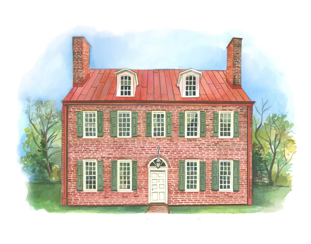 Barclay Farmstead, Cherry Hill NJ Watercolor Artwork | Fine Art Print by Melissa Rothman