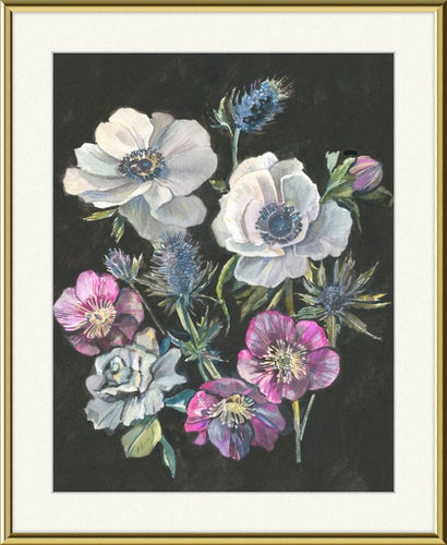 Anemone, Hellebore, Thistle Framed Botanical Fine Art Print - Melissa Rothman Portraiture