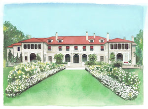 Watercolor Painting of Armour House Lake Forest Illinois