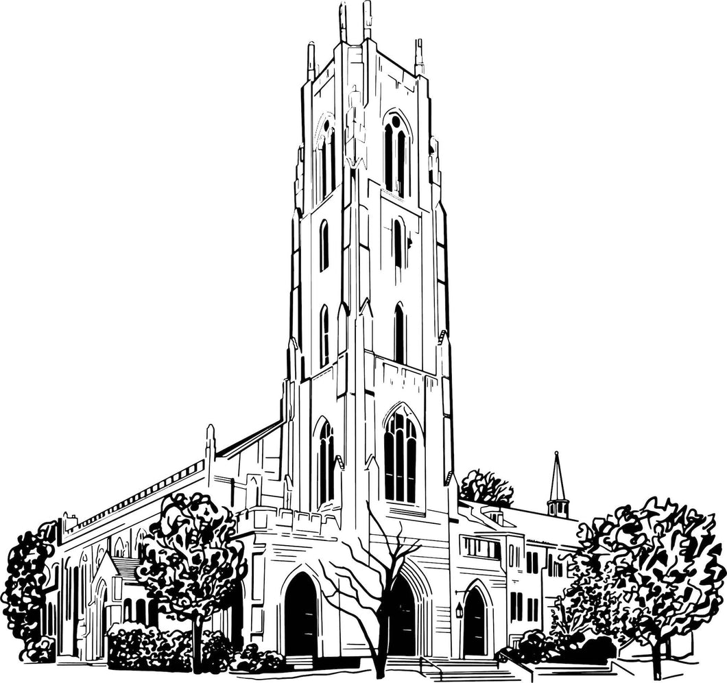 Digital Download featuring a line art sketch illustration of Church of the Pilgrims, Washington D.C.