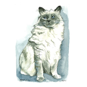 Custom Watercolor Pet Portrait Painting - Melissa Rothman Portraiture