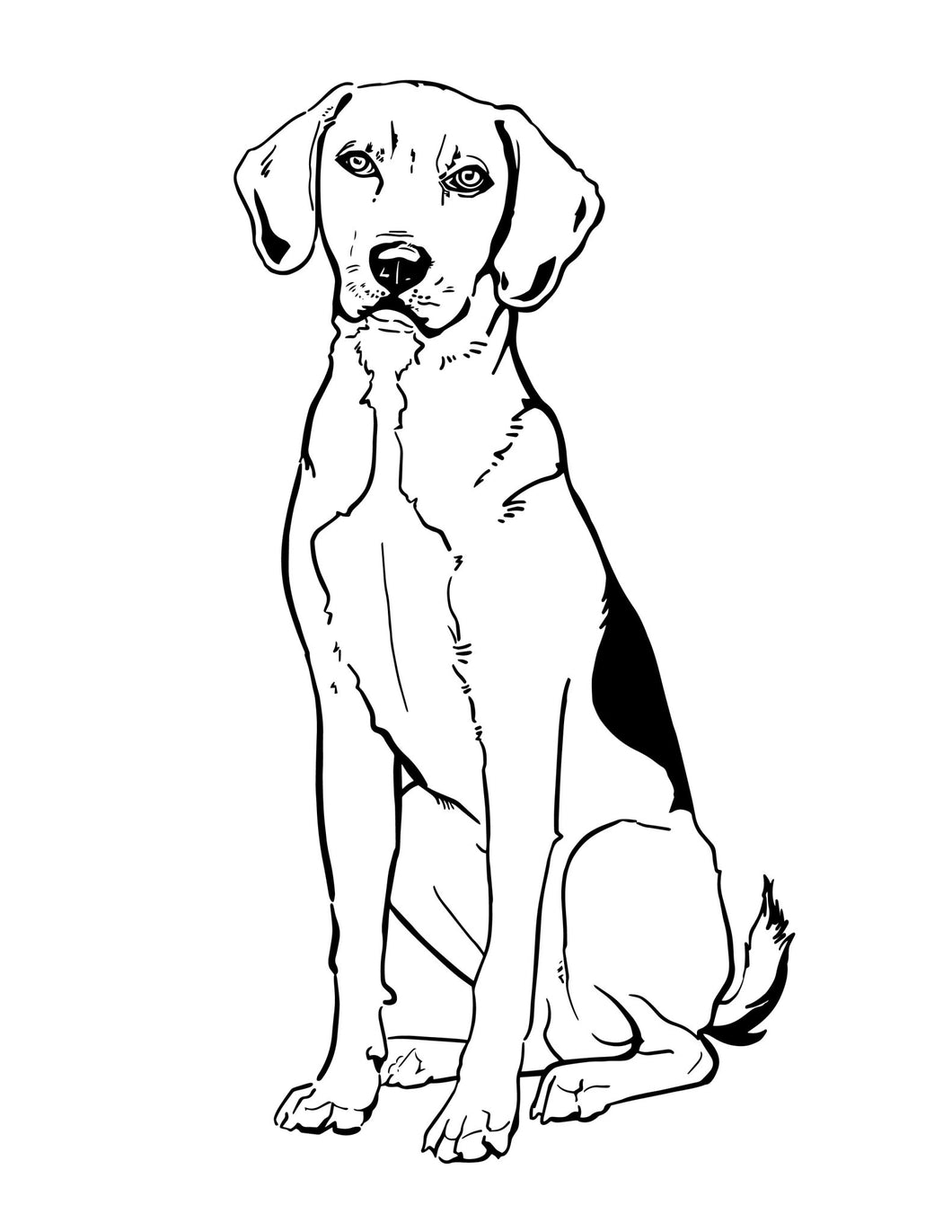 Foxhound Pet Portrait (Digital Vector Download/ Single Use Commercial License) - Melissa Rothman Portraiture